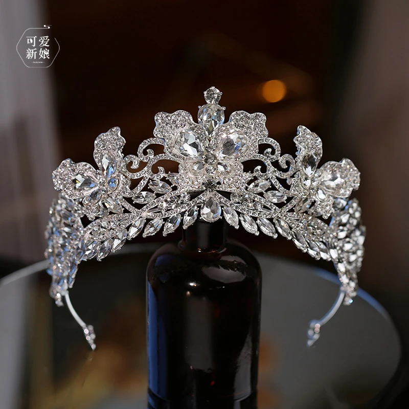 新娘皇冠高级重工闪钻蝴蝶公主王冠结婚白纱百搭减龄配饰A032