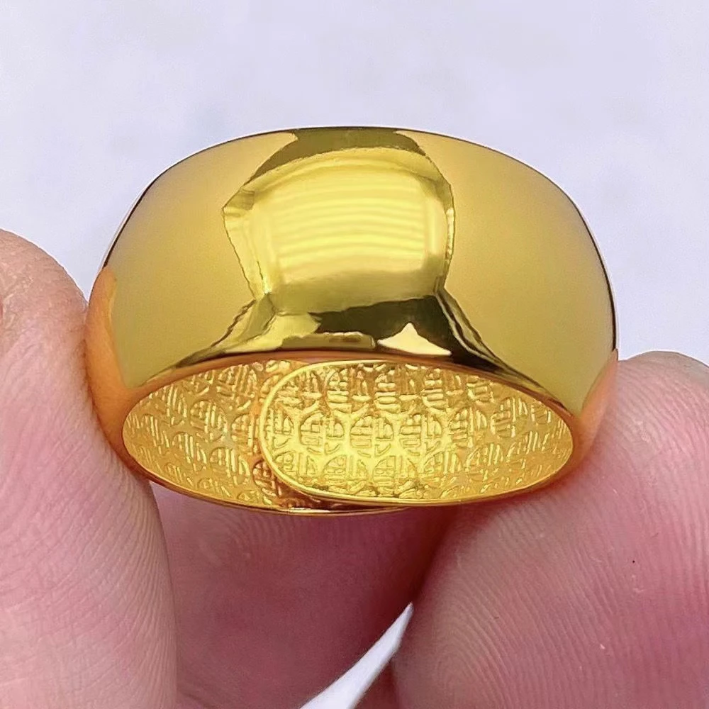 合金戒指 高级合金光面戒指高颜值古风男士戒指不掉色时尚经典