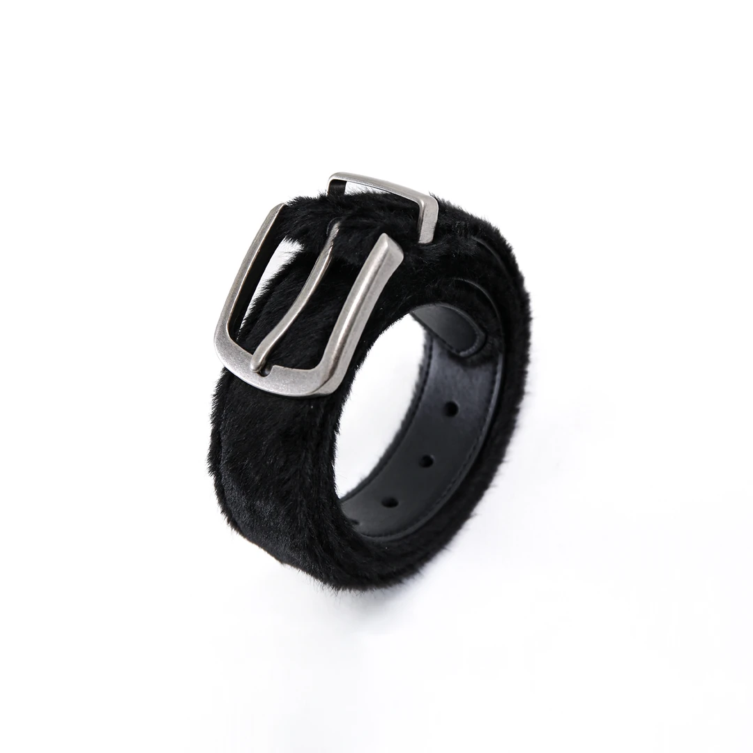 SOUTHFISH 马海毛皮带 复古牛皮底腰带 115CM