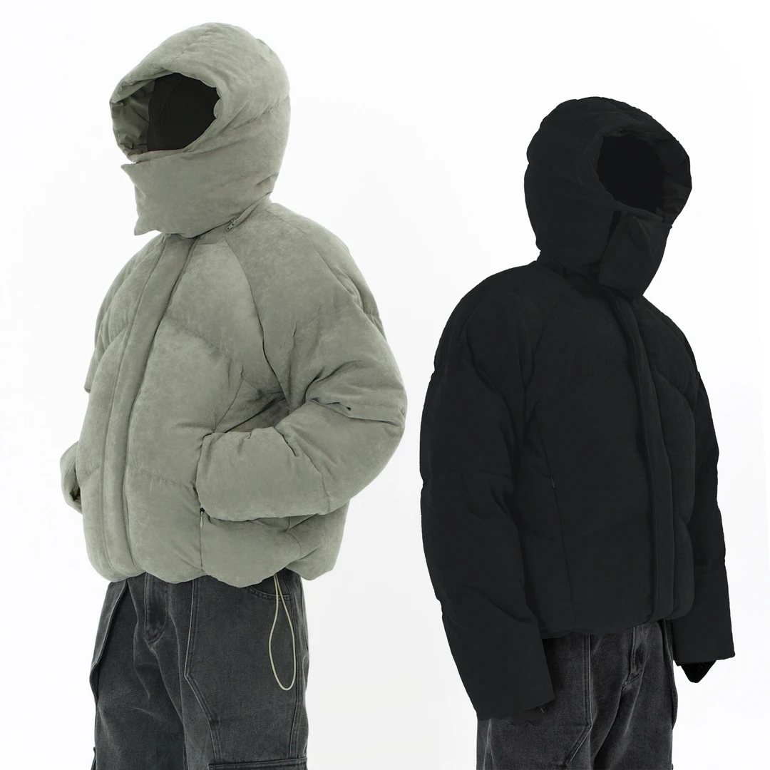 SOUTHFISH 秦甲 头盔式铠甲分割90白鸭绒羽绒服 特殊肌理磨毛质感