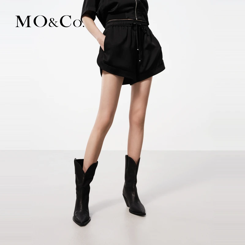 凉感三醋酸MOCO夏运动抽绳高腰短裤休闲裤风感波粒MBD2SOT017