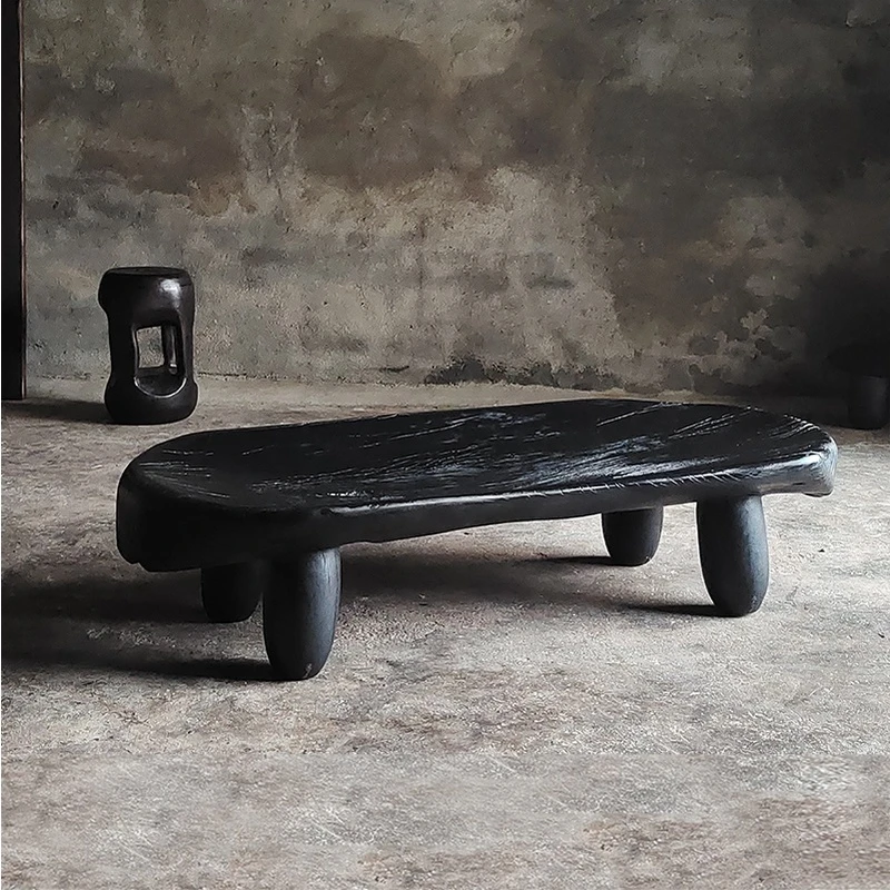 摇篮 原创设计原生态椭圆茶几日式侘寂风民宿榻榻米矮桌飘窗桌子