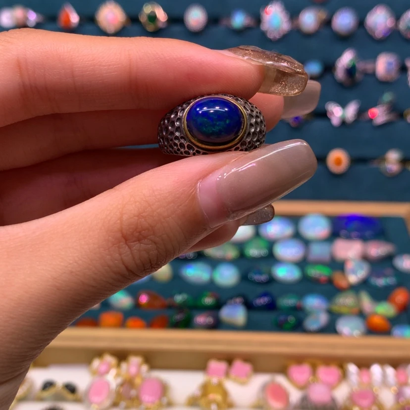 【闪购商品】欧泊戒指款式银S925镶嵌壹*$