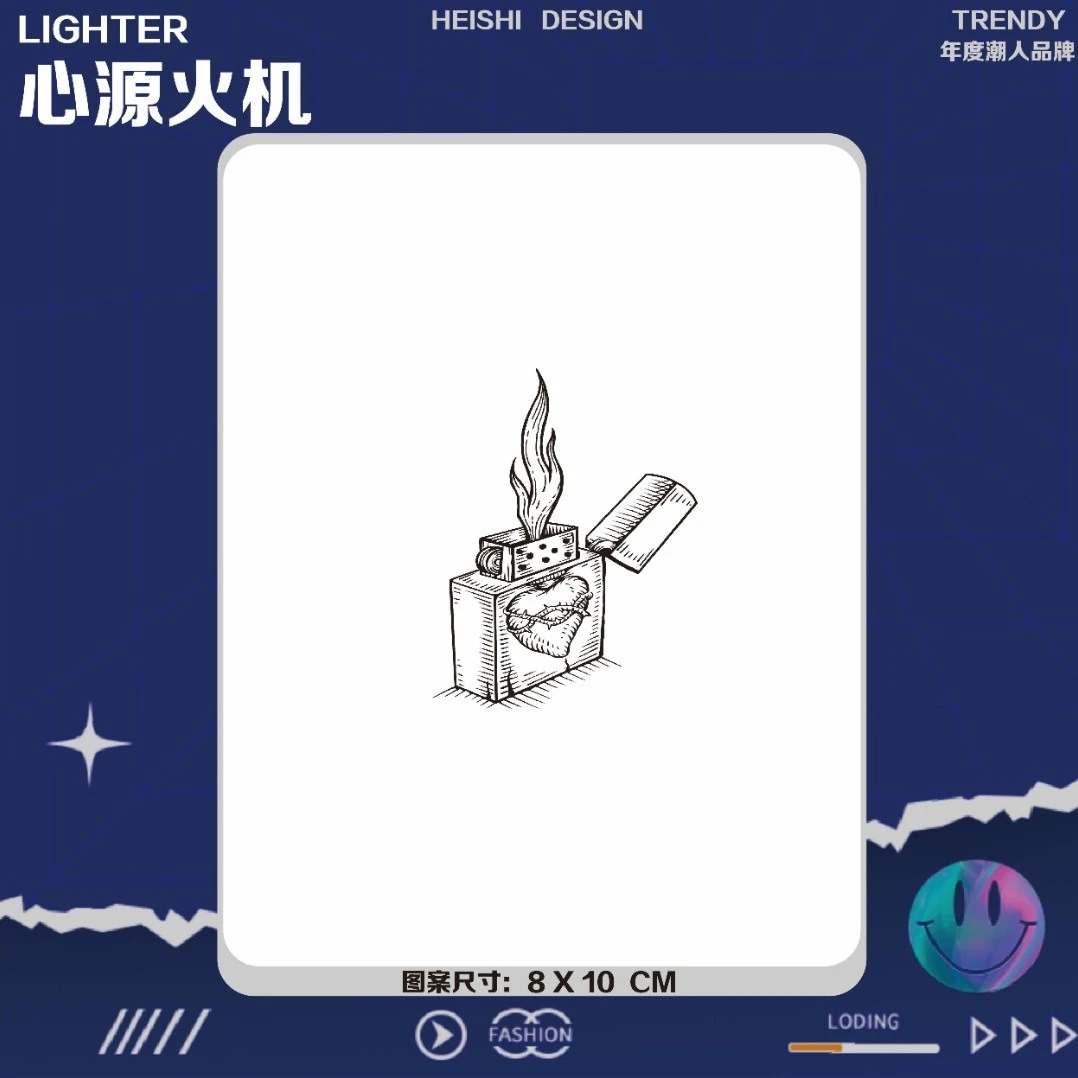 黑柿BLΛCK【心源火机】 潮酷草本防水持久火机贴画