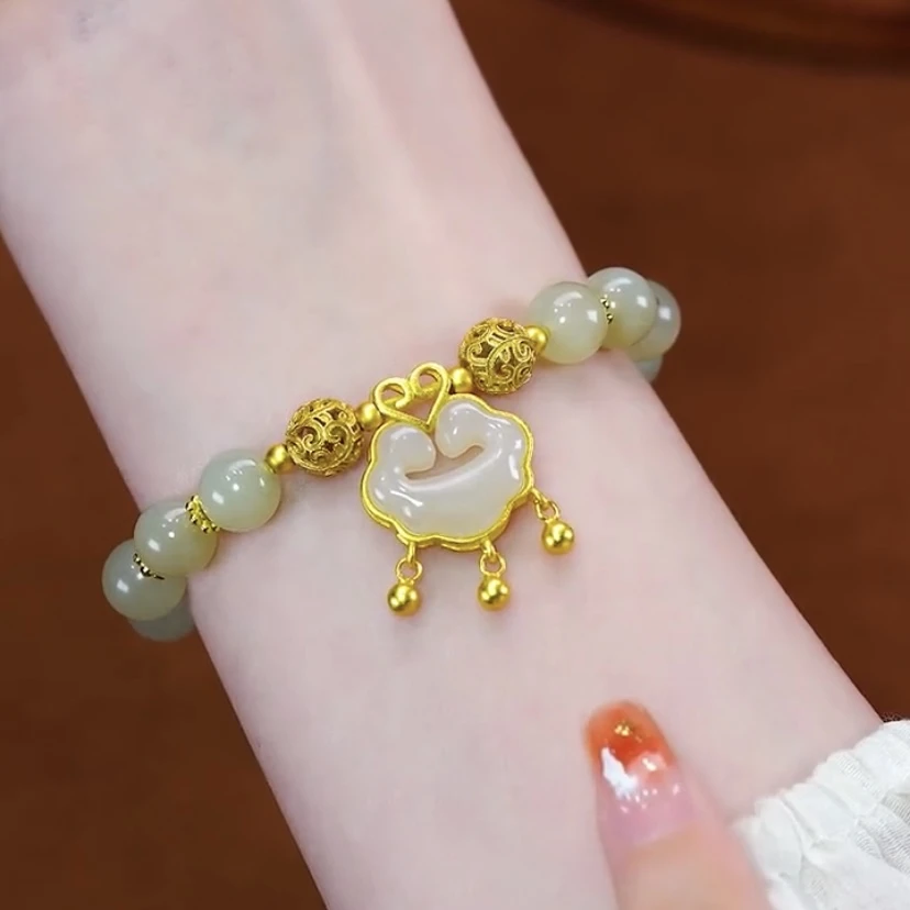 平安锁手链女款手珠祥云锁手饰送女朋友小众生日礼物饰品