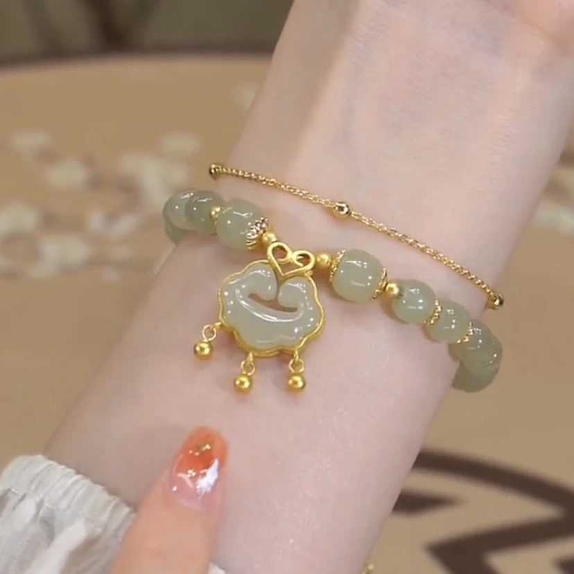 铜合金手链 双层祥云平安锁手链新款火爆款时尚百搭网红饰品