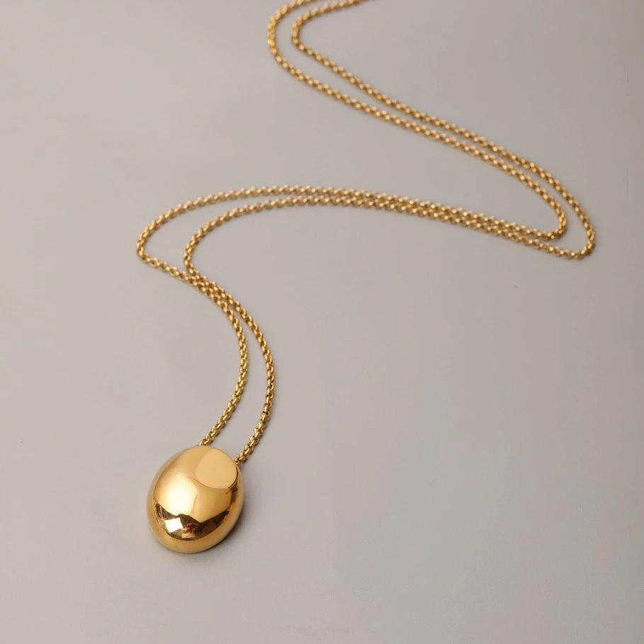 钛钢项链 高端水滴几何ins风个性极简约轻奢小众毛衣链卫衣饰品