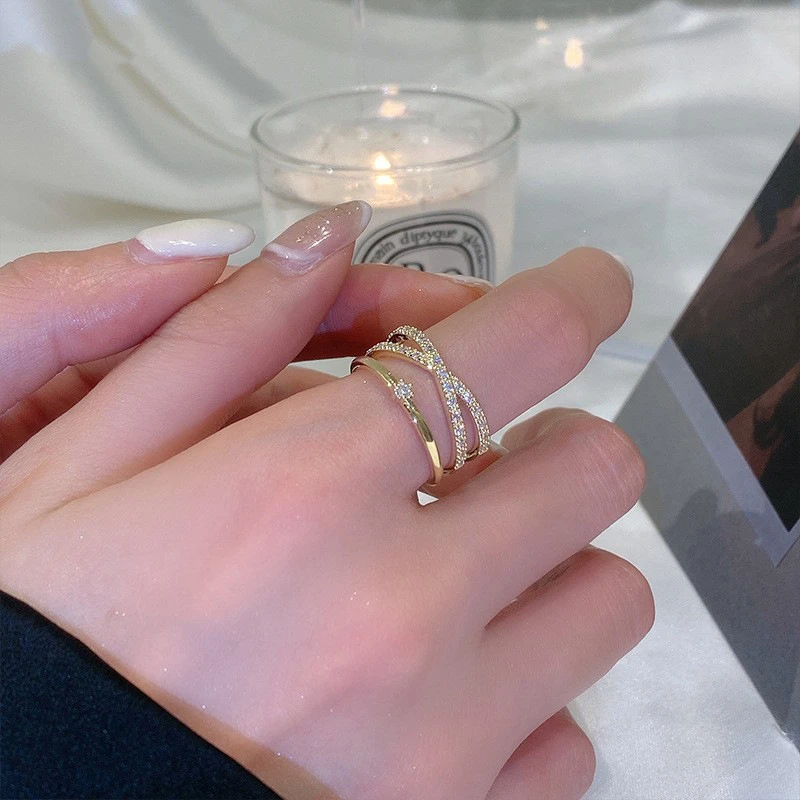 铜合金合成锆石戒指 星河守望开口戒指新款爆款网红饰品指环