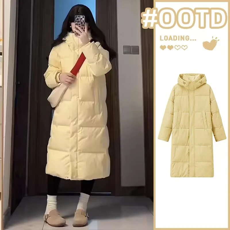 X3800#12.41 棉服女中长款2024年冬季新款棉袄加厚过膝孕妇棉衣