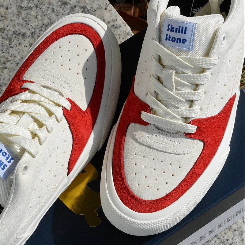 尖石SHRILL STONE马里奥翻毛皮专业滑板鞋低帮男女款耐磨透气学生