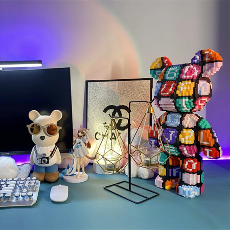 47cm高字母熊微小颗粒拼装积木成年高难度玩具益智男女孩生日礼物