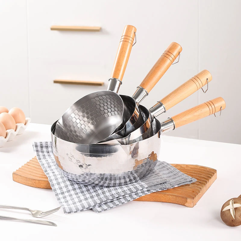 不锈钢炒锅炒勺薄锅超薄超轻薄拌凉菜锅轻便不粘拌菜盆商用调凉皮