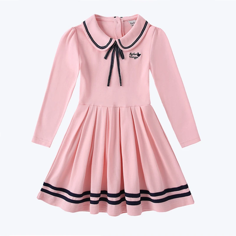 女童春秋连衣裙长袖新款儿童公主裙中大童娃娃领裙子学院风童装女