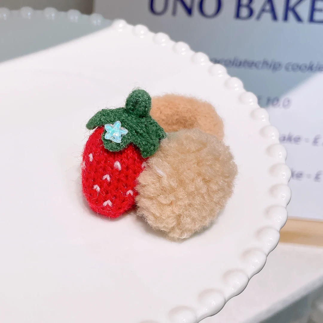 A-4736 td 红色草莓头绳 发圈