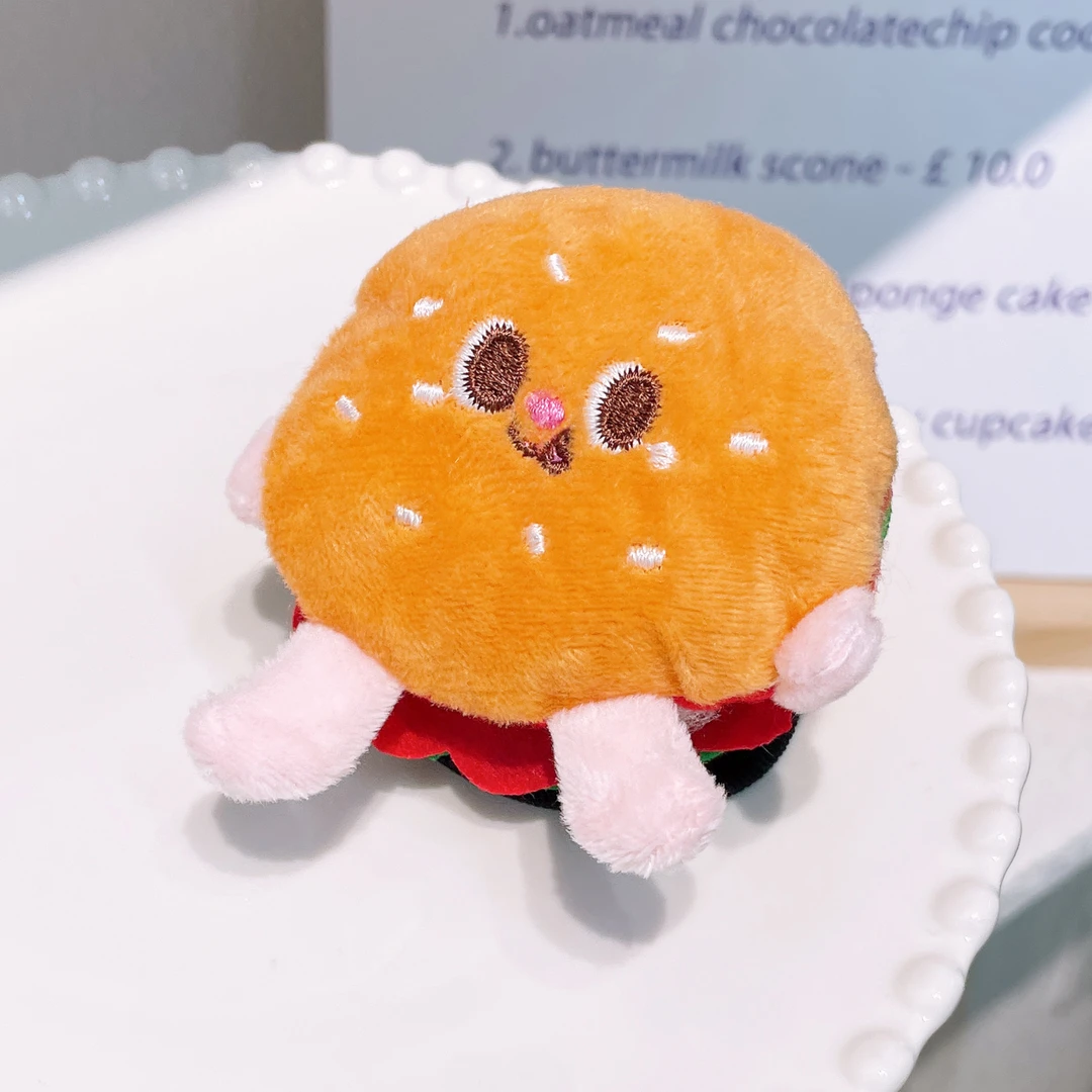 A-4101  d 1个可爱食玩汉堡充棉立体玩偶高弹力头绳       发圈