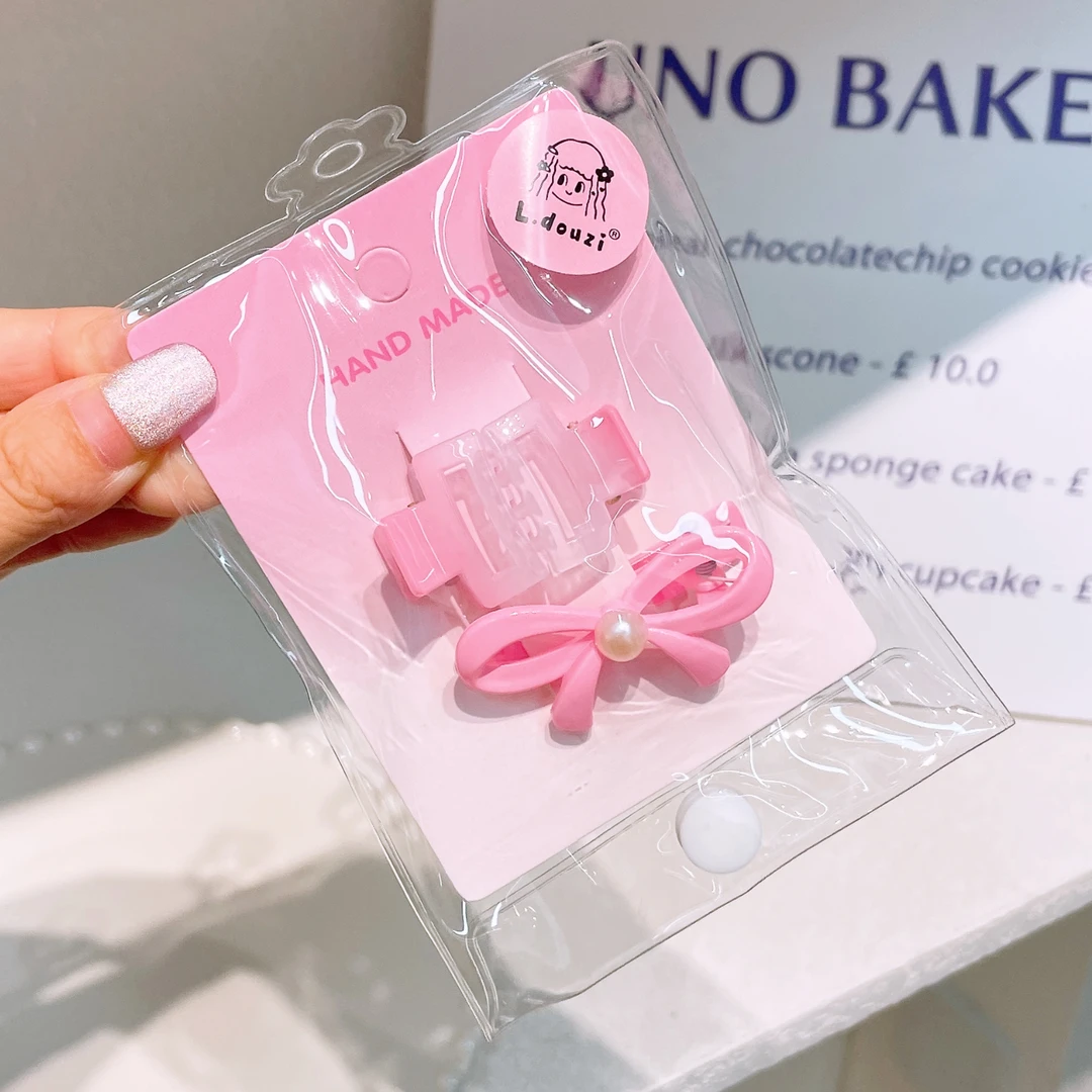 A-2693  ldz  粉色夹子套装 发圈