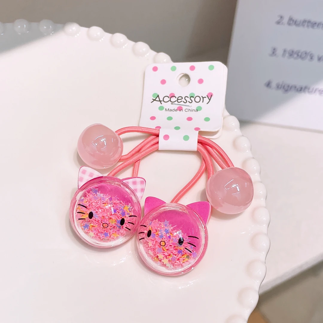 A-3568 bh 1对粉色流沙猫咪绕绕 发圈