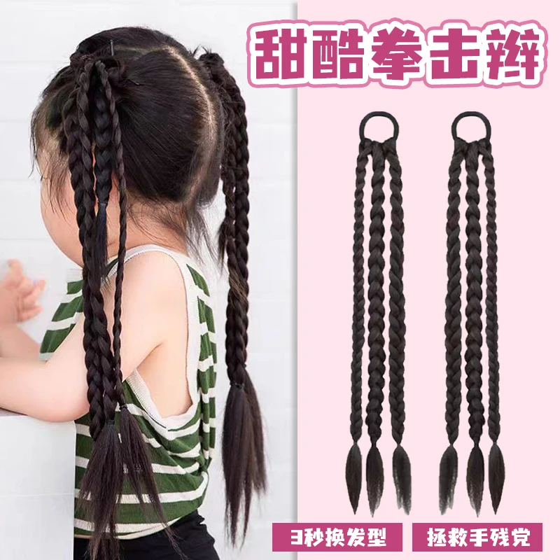 A-1838   甜酷黑色编发假发辫发绳        发圈
