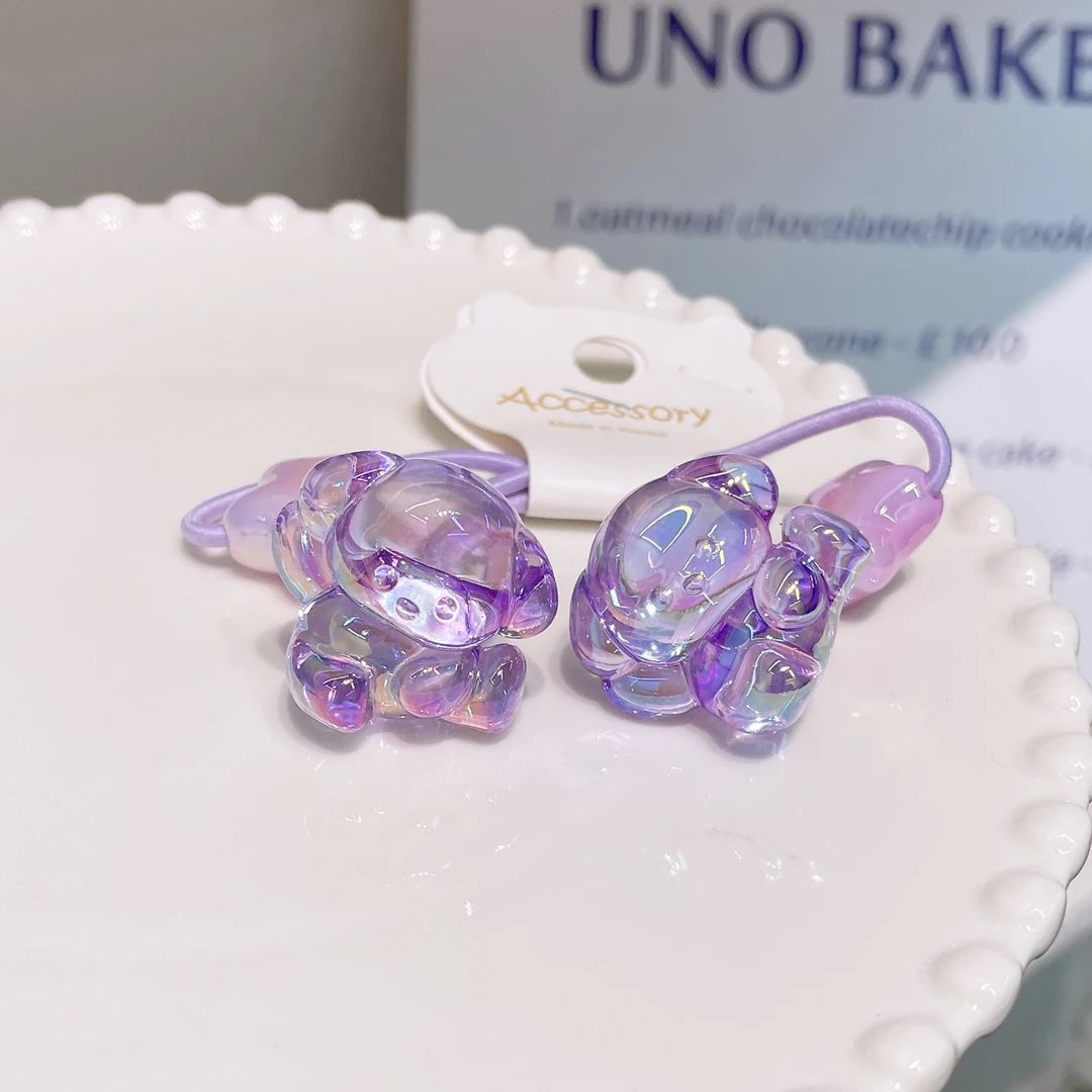 A-4677 bh 1对紫色狗狗绕绕 发圈