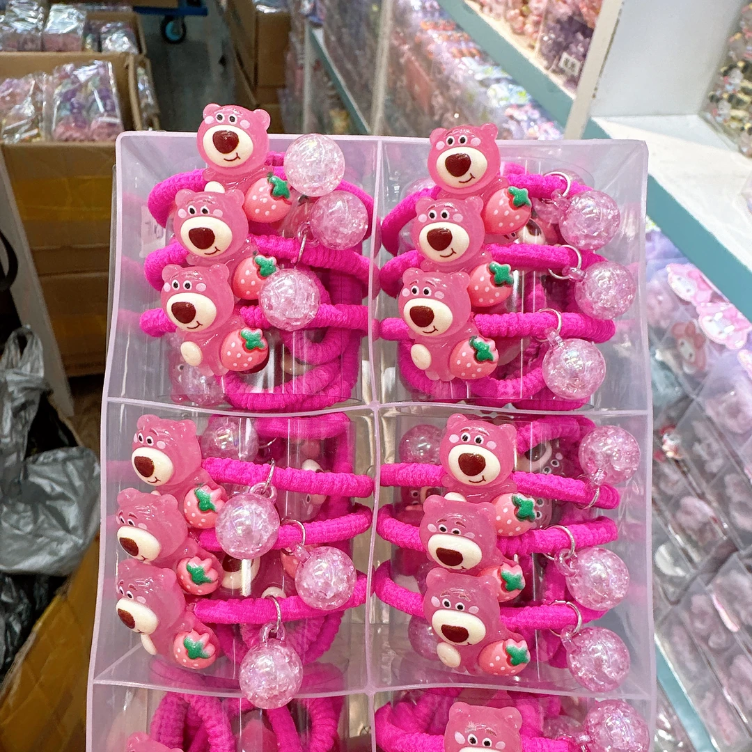 A-2169 d 2个粉熊头绳 发圈