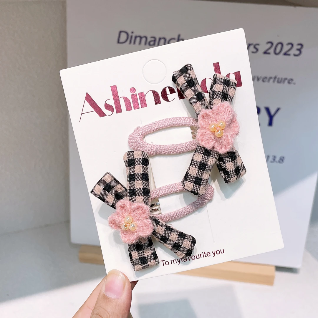 A-5700 dl 2个针织花布艺蝴蝶结额前刘海碎发掰掰夹         发圈