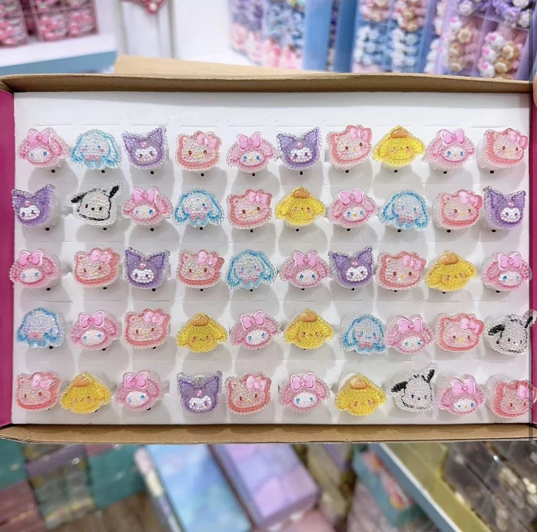 YS-9881  tn 混色5个砂糖卡通玩偶戒指   发圈