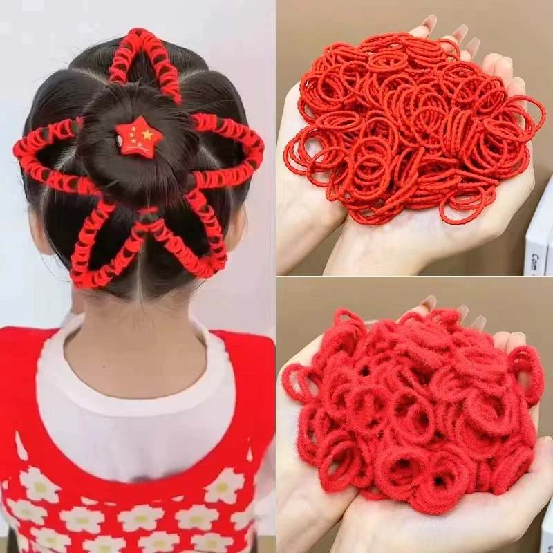 YS-9363 ad 约100根红色发绳  发圈