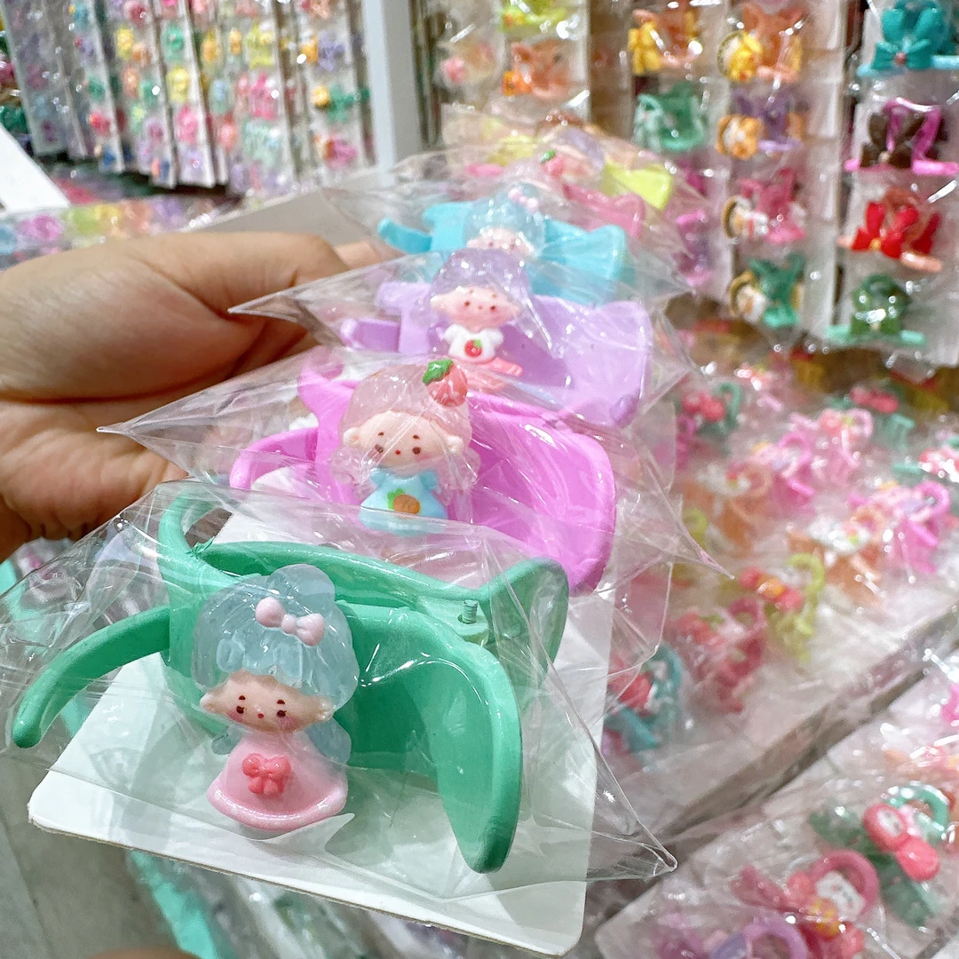 A-4055 混色1个小女孩马尾抓夹 发圈