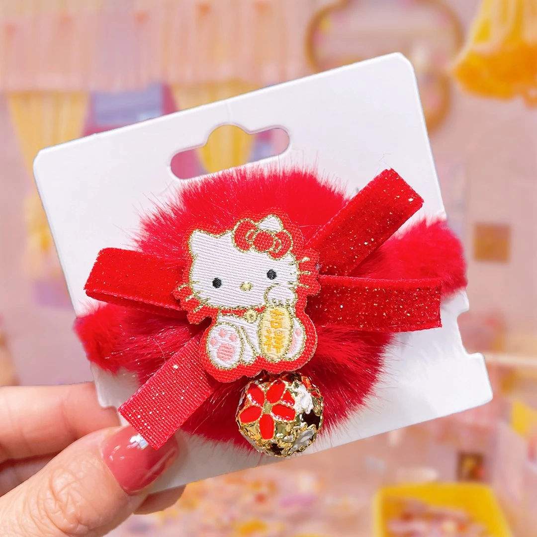 YS-8787 TD 1个红色KT猫毛球毛圈    发圈