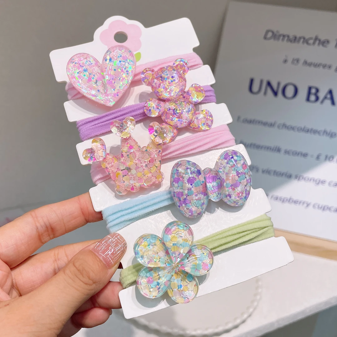 A-4577  d 混色发5个爱心皇冠面膜圈       发圈