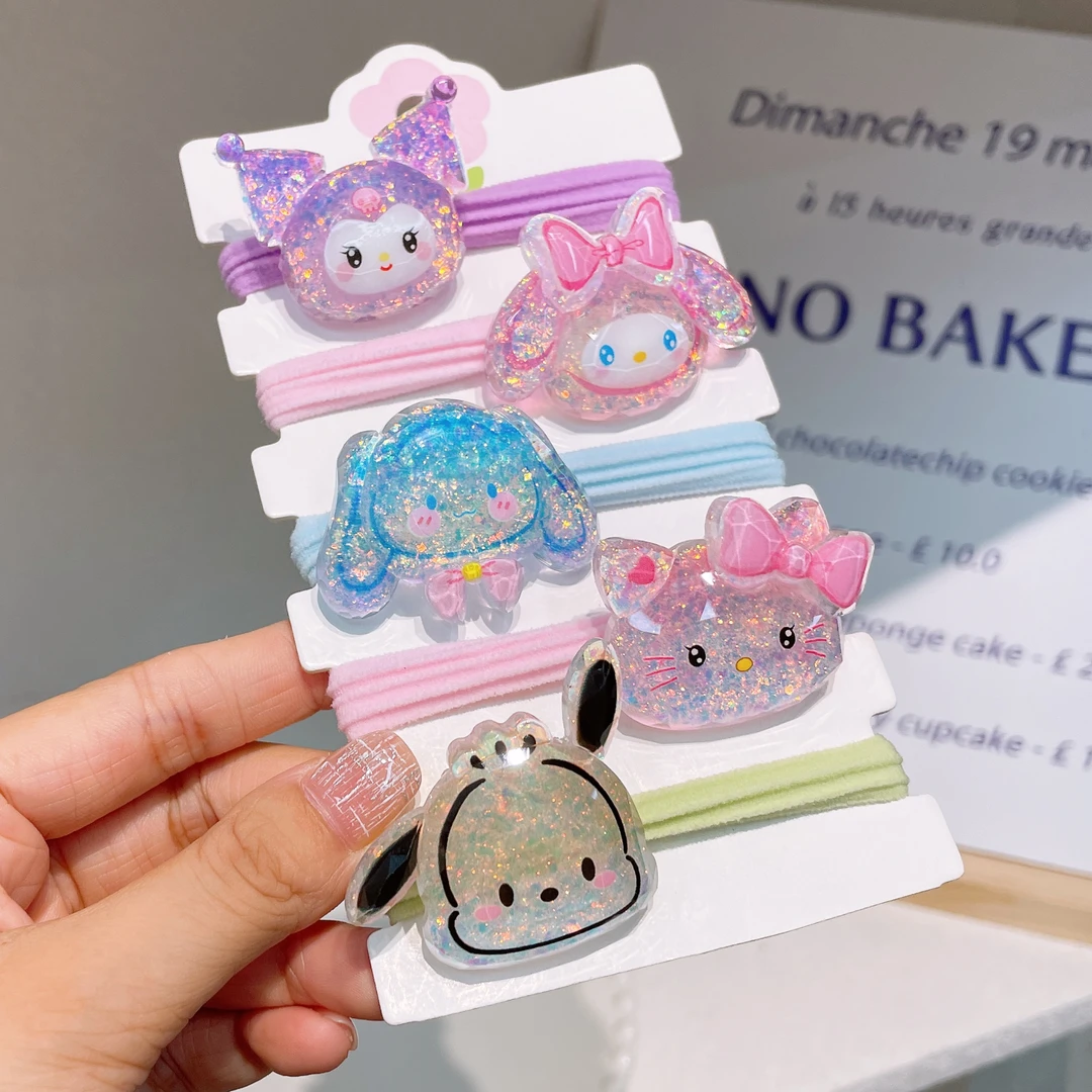 A-4645 d 混色发5个卡通玩偶面膜圈       发圈