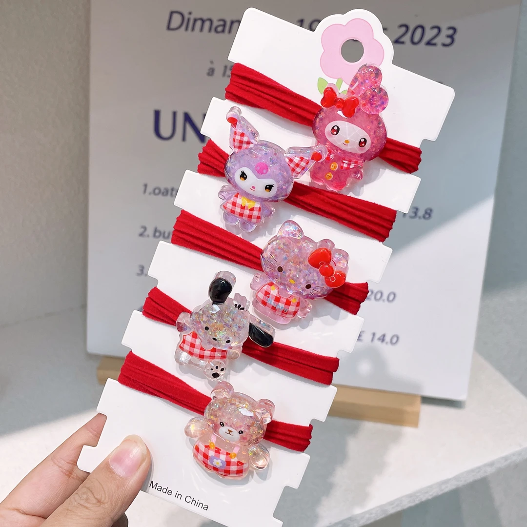 A-5776  d 混色发5个红色卡通玩偶大配件面膜圈       发圈