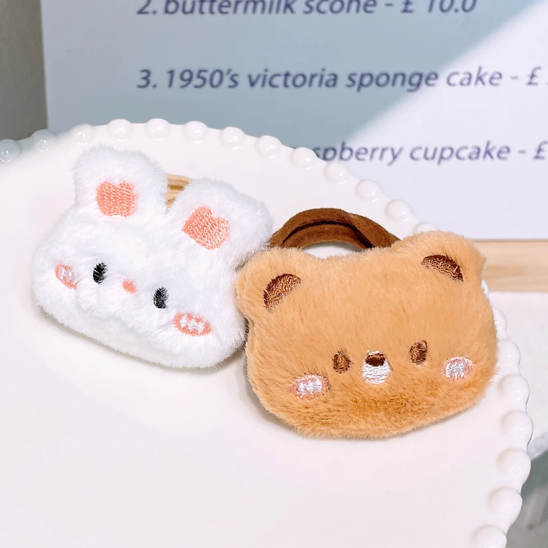 A-5299  d 1对ab款毛绒充小熊兔子可爱高弹力面膜圈         发圈