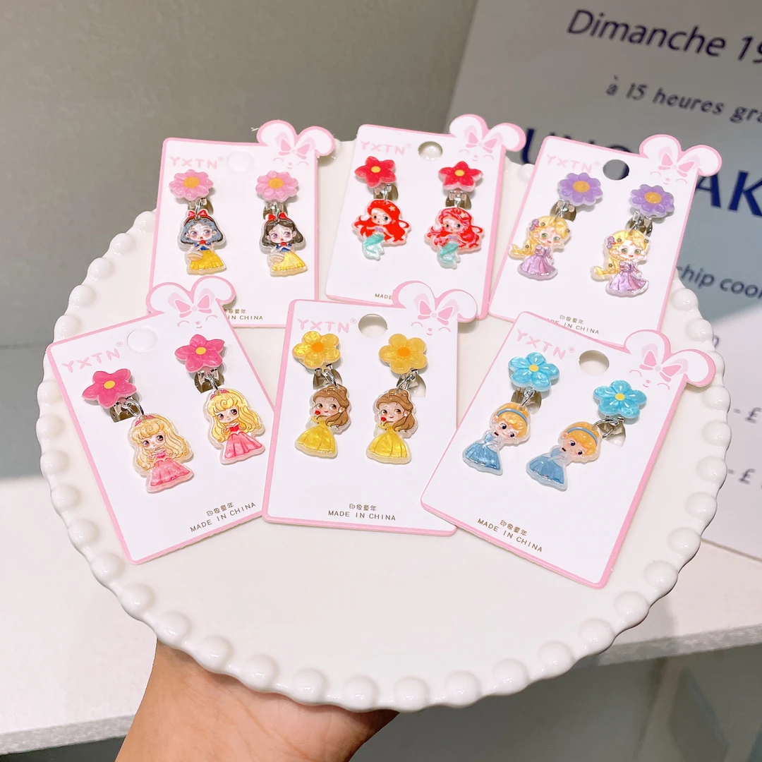 A-2150 tn 混色发1对公主花花耳夹       发圈