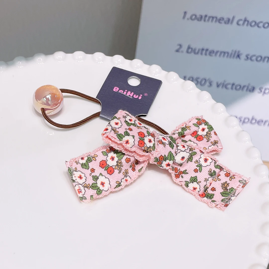 A-4502   bh 1个粉色蝴蝶结绕绕 发圈