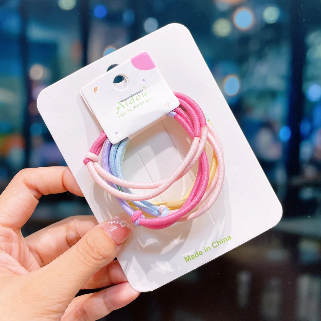 YS-5294 （满10米飞）ad 4根基础彩色皮筋马卡龙双根拼接打结皮筋