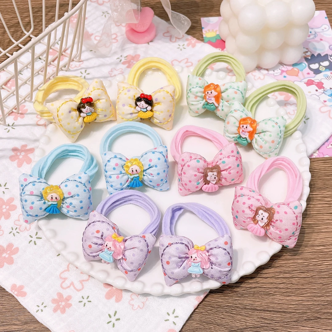 A-5549  kx 混色发1对同色公主蝴蝶结充棉面膜圈        发圈