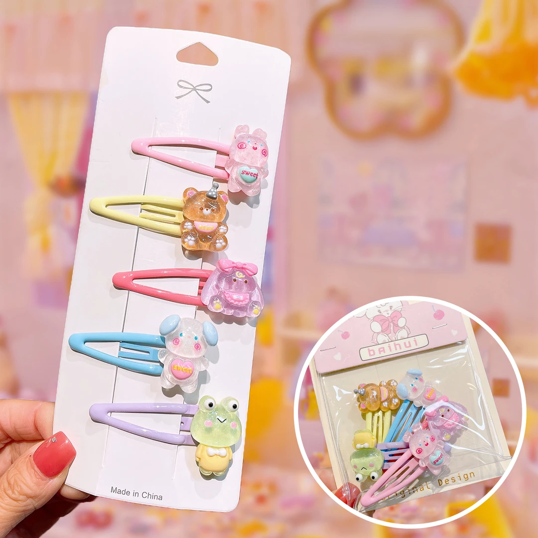 A-0064   bh 5个动物掰掰夹发圈