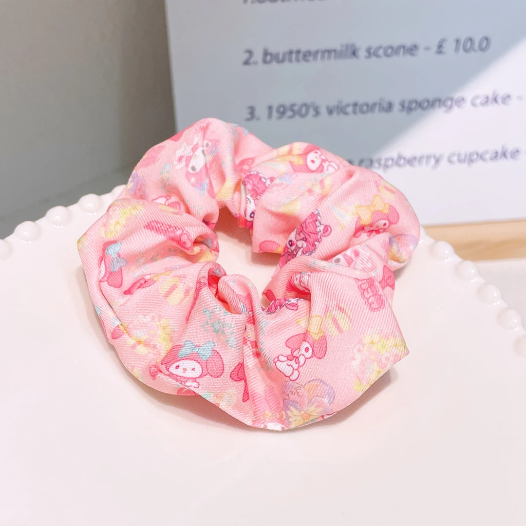 A-3887 ml   1个可爱粉乐儿童布艺耐用丸子头百搭肠圈    发圈