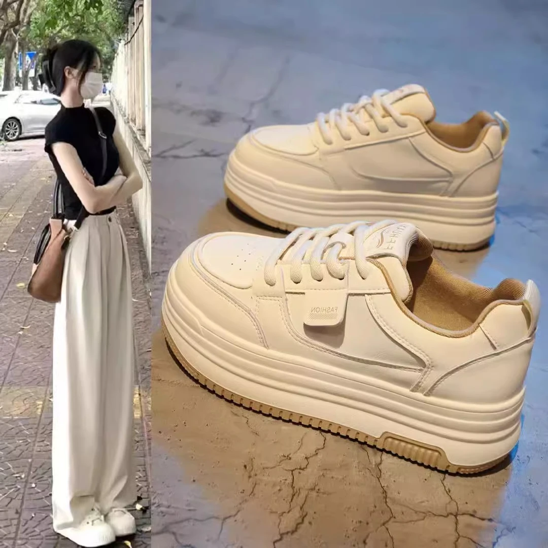 啄木鸟网红爆款小白鞋女秋季新款百搭鞋子女学生运动休闲厚底板鞋