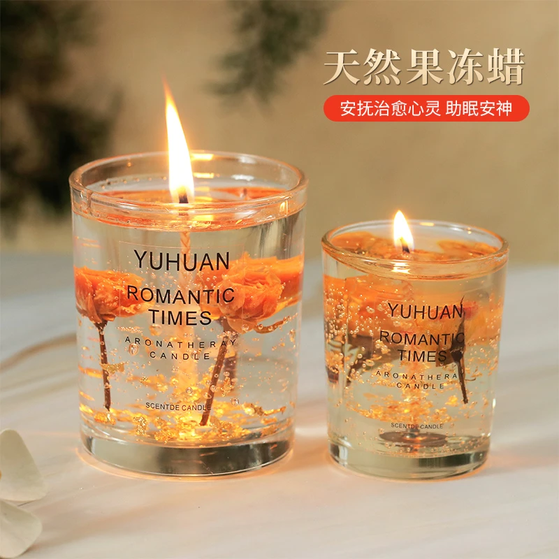 果冻香薰真花蜡烛氛围感精油香熏女生浪漫情调礼盒香氛套装伴手礼