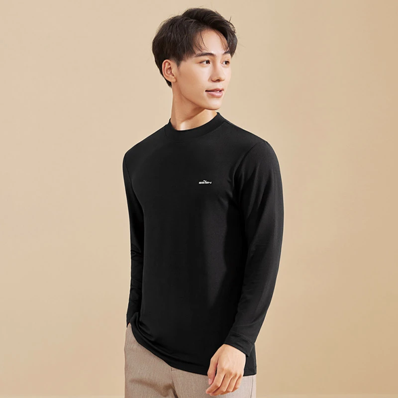 【热力绒】柒牌男款秋冬纯色保暖内衣双面磨毛长袖锁温半高领保暖衣