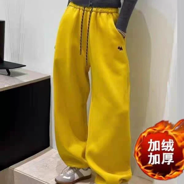 【小陈】新款卫裤加绒宽松直筒休闲裤秋冬加厚手脚运动裤