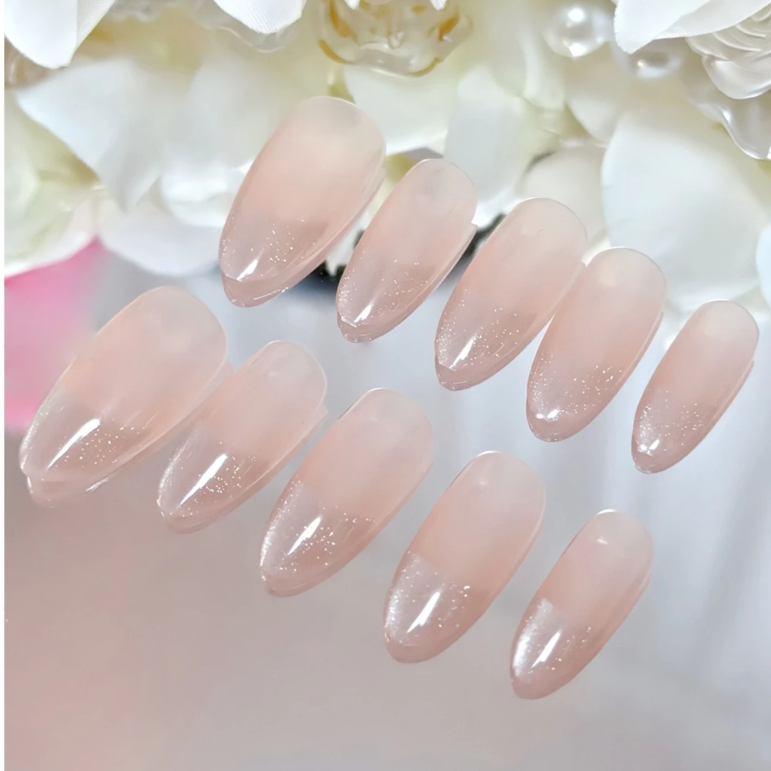 海莉纯欲版 | 法式指尖猫眼杏仁中短甲