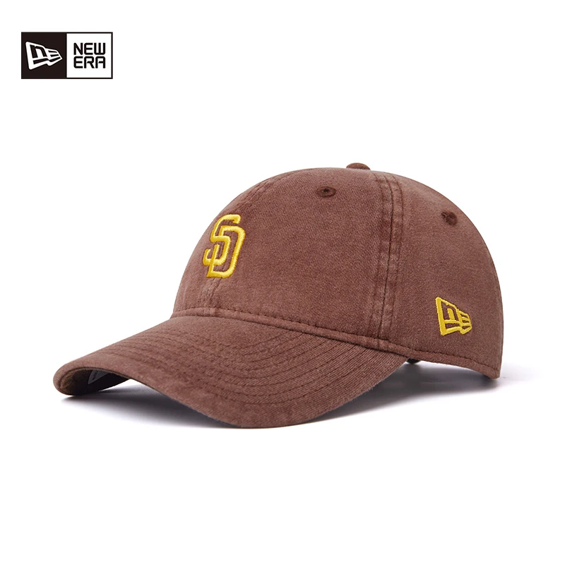 NEW ERA纽亦华春夏百搭潮流弯檐棒球帽刺绣复古水洗遮阳920