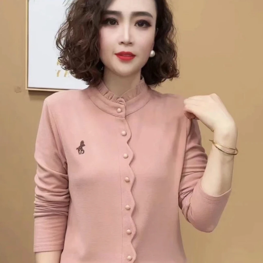 2024冬季新品时尚气质百搭长袖套头打底衫减龄女士上衣308