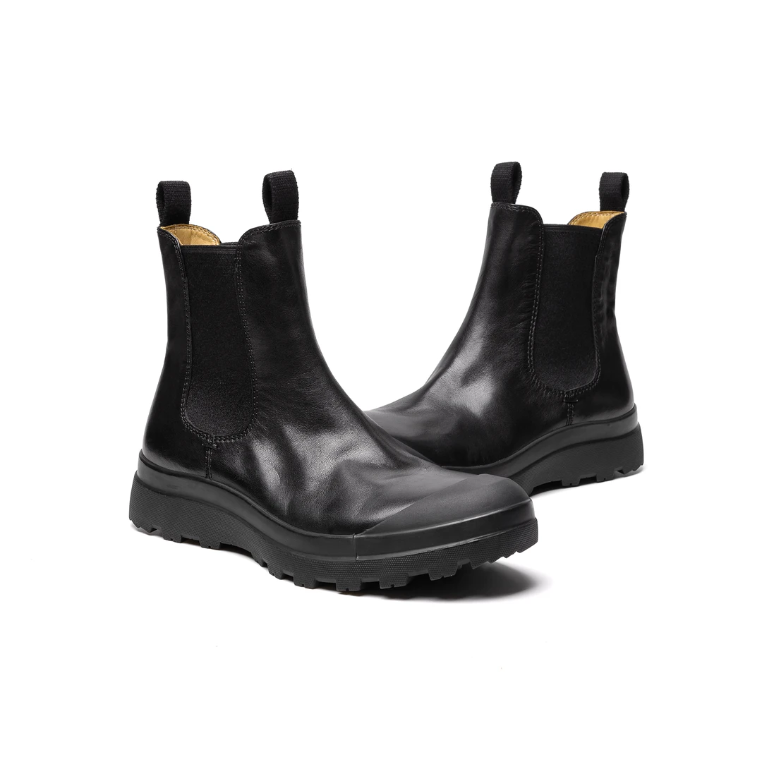 2024年秋冬新款英伦短靴百搭时尚厚底真皮欧美风瘦瘦靴切尔靴子