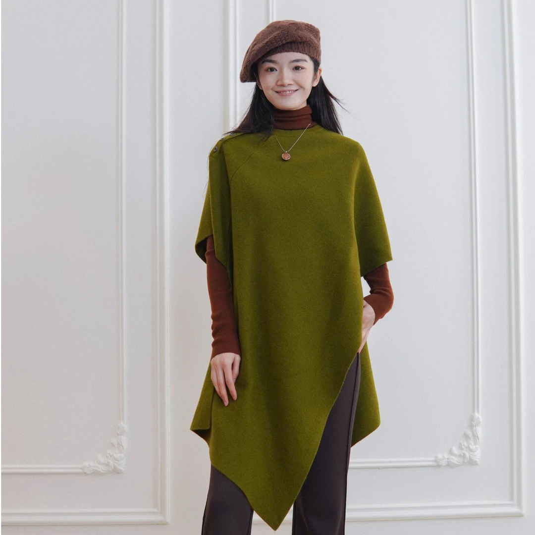 CHUN·「弗洛里针织长披肩」时尚宽松百搭设计感减龄文艺慵懒风气质