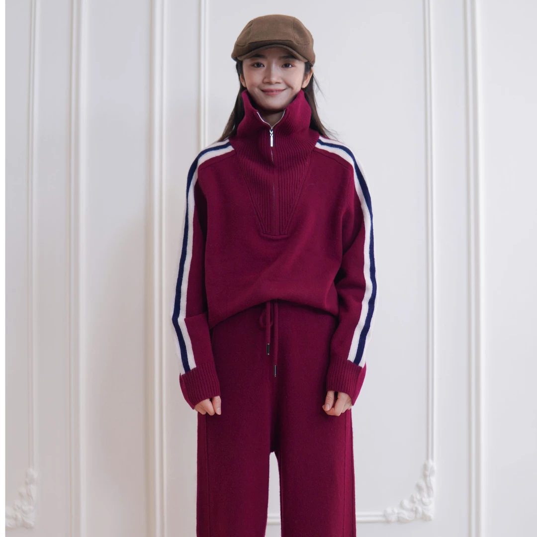 CHUN·「罗马尔羊毛针织套装」时尚休闲百搭宽松简约减龄设计感慵懒