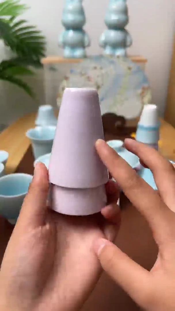 【闪购商品】陶瓷茶杯闻香杯2个紫